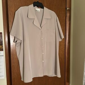Women’s Plus Size 24W Tan Kathie Lee Button Down Blouse